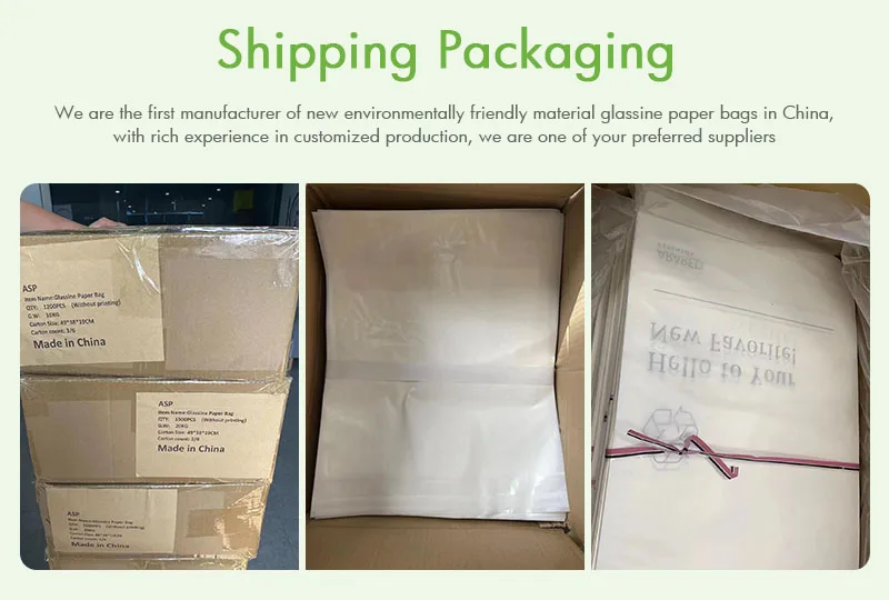 Custom Printed Ecofriendly Waterproof And Oilproof Waxed Glassine Paper Bags Self Seal For