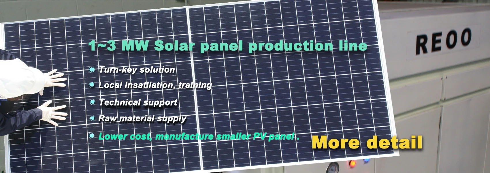 Reoo Solar REOO alta eficiencia menor inversión Manual 1 MW Panel Solar que hace ...
