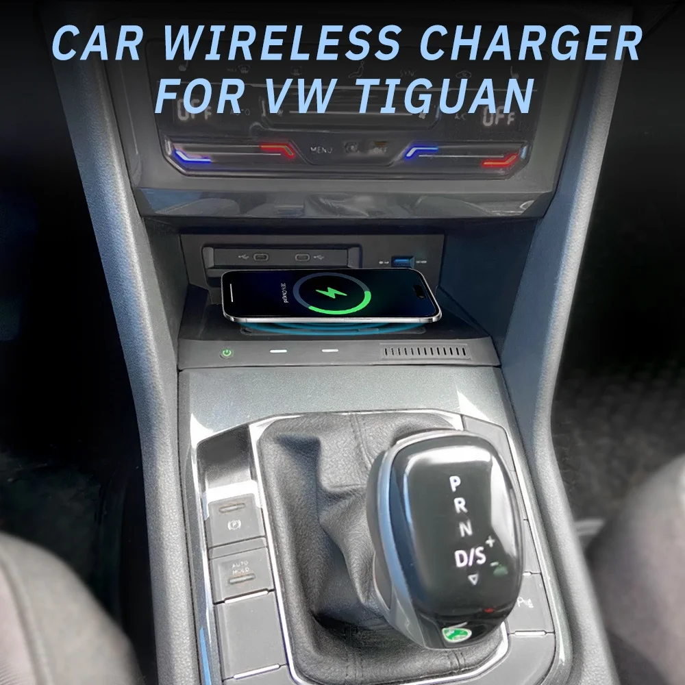 Car Wireless Charger for Volkswagen Tiguan MK2 2018 2022 Phone Holder Fast  Charging Mobile Charge Interior Accessories