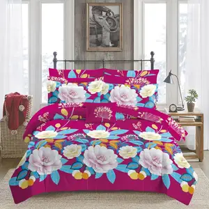 Coastal Style King Duvet Set, 4 Piece Washed Polyester Cotton Bedding in Ocean Color Palette