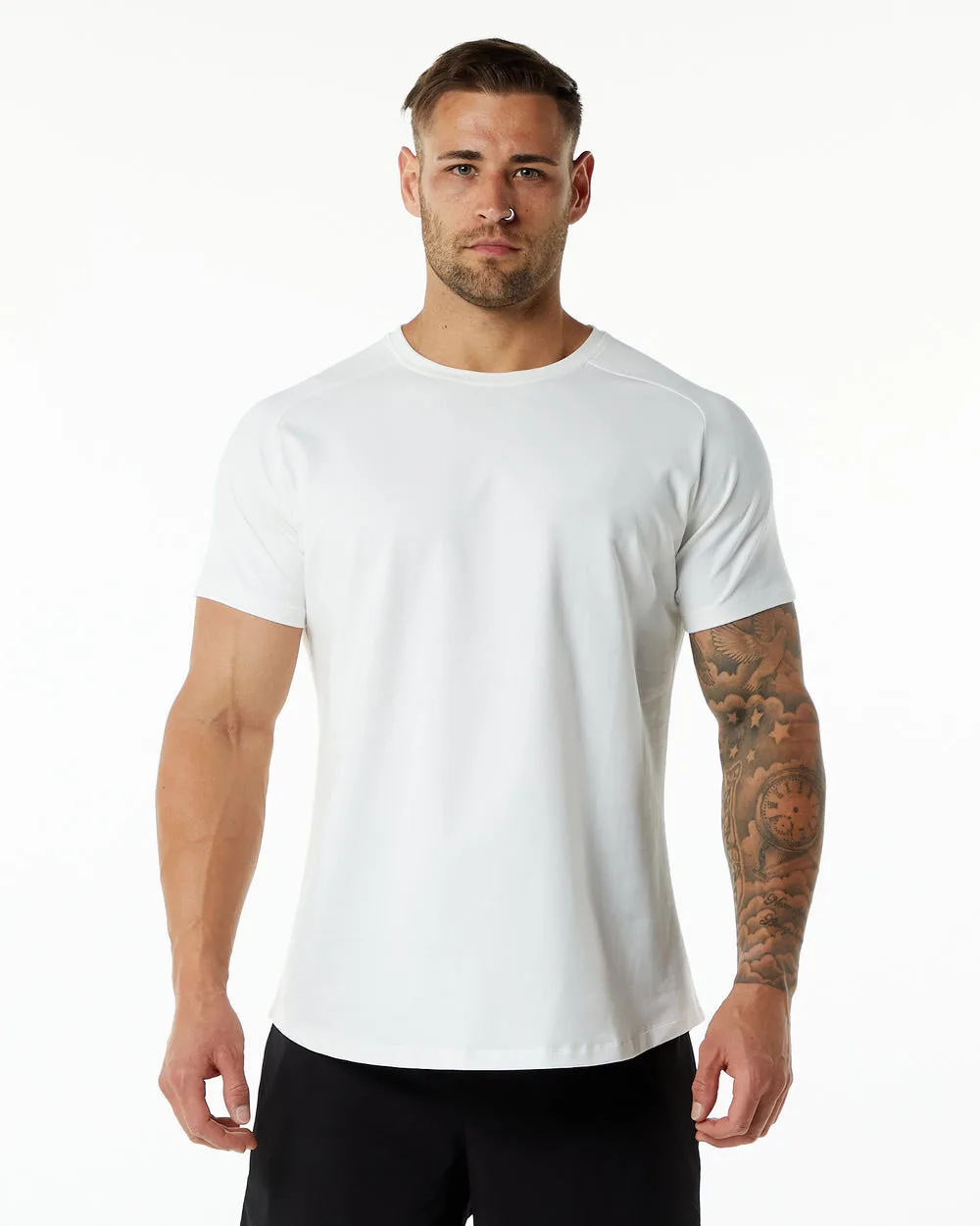 Men's Cotton Spandex Gym Active Tshirt Muscle Fit Quick Dry Workut