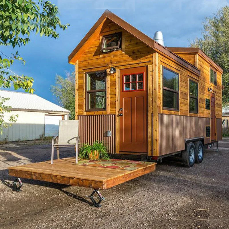 Prefab Tiny House On Trailer Wood Tiny Camper Trailer House On Wheel ...