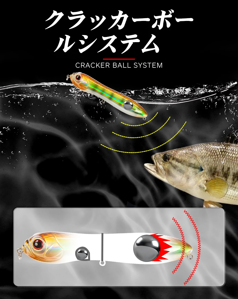 Hunthouse Big Rattle Ball Loud Noise Fishing Lure Snakehead Topwater