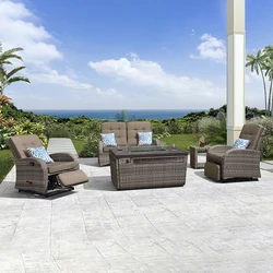 sigarden Minimalist Style Outdoor Sofa Fire Pit Garden Fire Pit Gas Lounge Furniture For Family Gatherings
