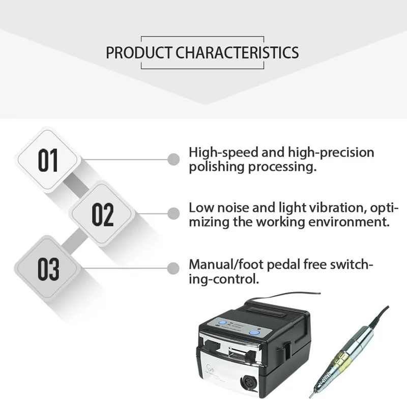 product free shipping japan g5 professional nail drill micromotor 28000rpm low noise super up200 e file ce certified manicure machine-6