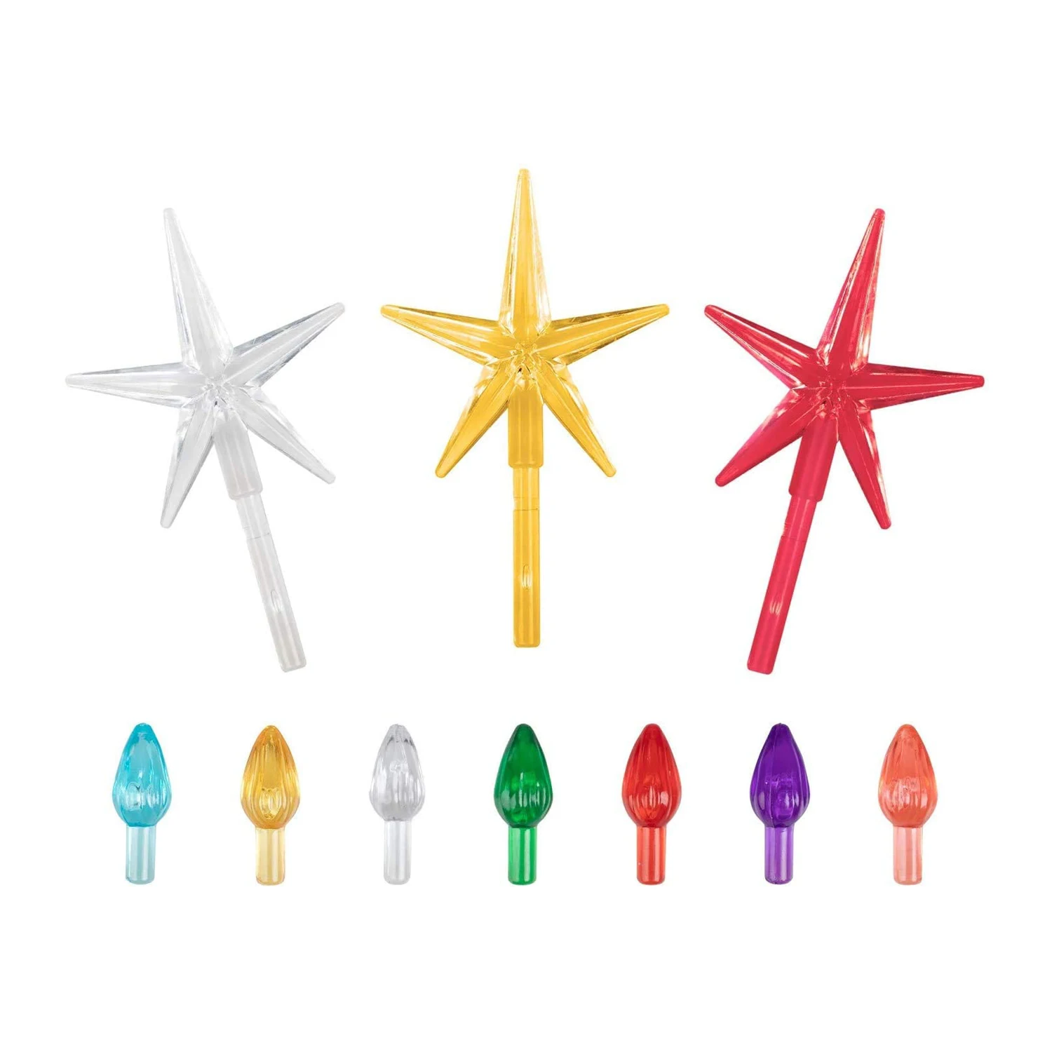 Ceramic Christmas Tree Replacement Lights Bulb Plastic Flame Shape Twist Bulbs for Ceramic Christmas Tree Parts