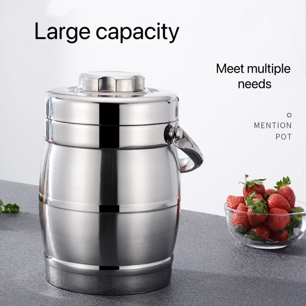 Drum Shape 3 Layer Round 8L Lunch Box Tiffin Box Stainless Steel Thermal Food Carrier