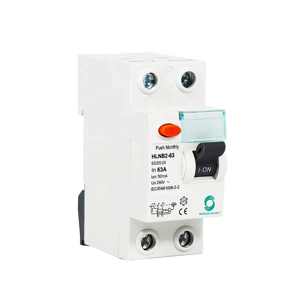 CE HLNB2 2P 63A C Curve 30ma 2pole 240V Residual Current Circuit Breaker Rccb