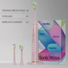 Pink body+two brush heads+wireless charger