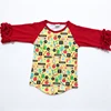 Yellow School Supply Red Ruffle Long Sleeve Top