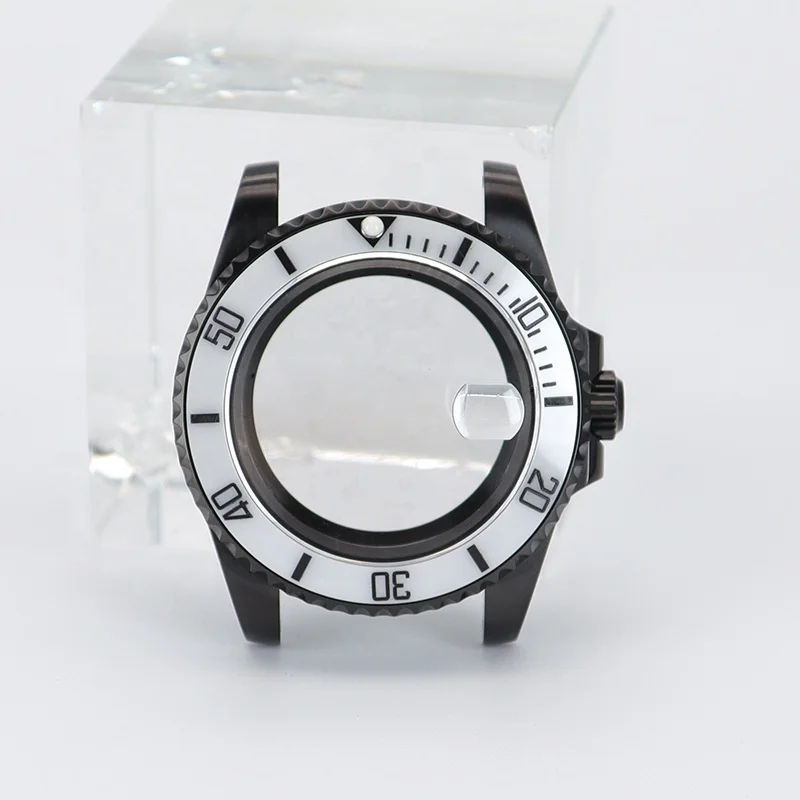PVD Black Watch 40mm Case Stainless Steel Ceramic Bezel