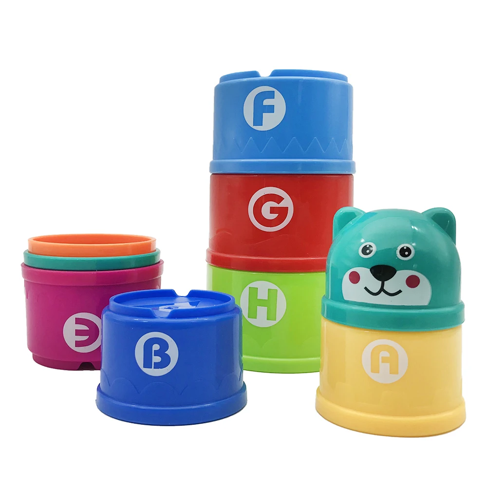 Развивающие игрушки для детей, пластиковые детские Игрушки для раннего развития, забавные штабелируемые чашки