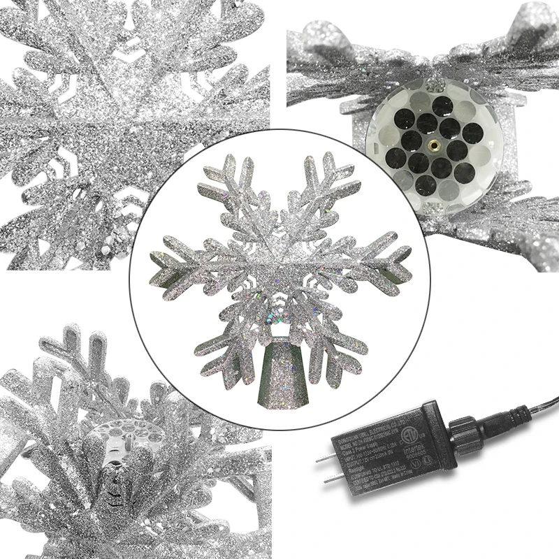 Rotating Christmas Tree Star Tree Topper With Projector
