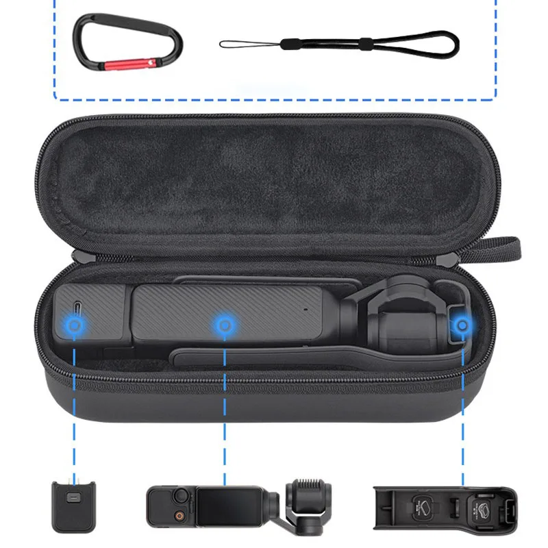 Mochila de viaje negra rígida de Eva marca Laudtec para DJI Osmo Pocket 3 Bolsas protectoras antichoque con logotipo personalizado Yxj39
