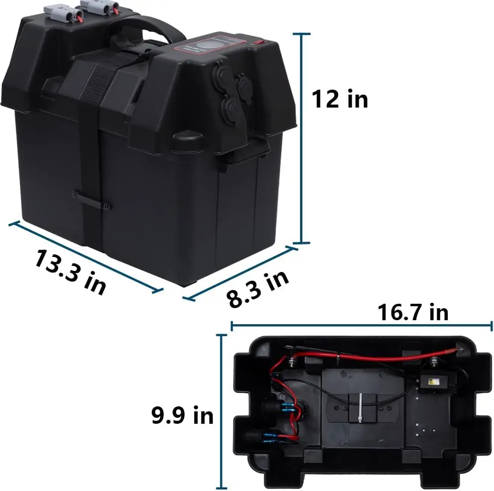 Portable Battery Power Box Trolling Motor Battery Box 31 With Dual Anderso Style Connectors