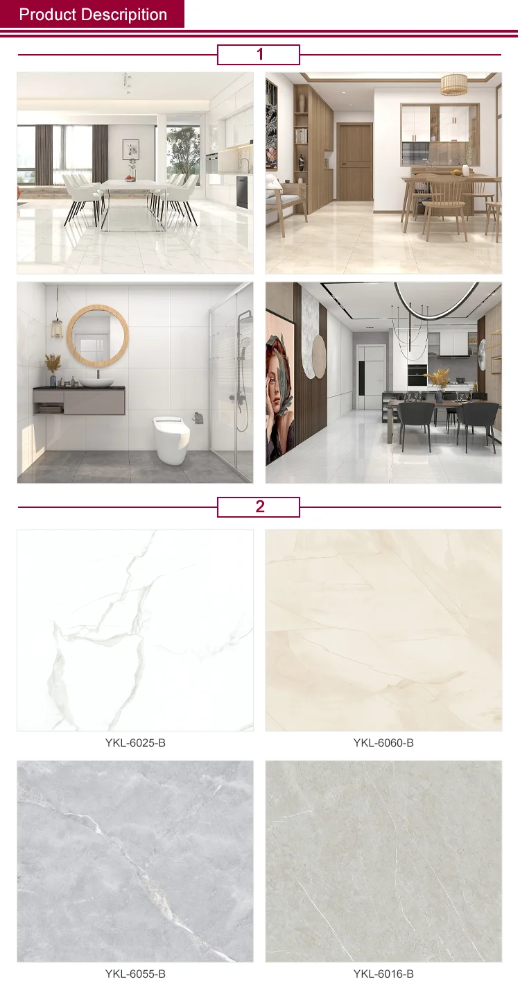 New Arrival 8MM Thickness Hotel Bedroom Living Room Glazed Porcelain Tile Floor Vitrified Floor Tiles White