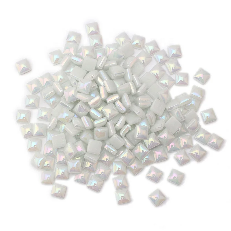 Wholesale Colorful Iridescent Smooth Edge Bulk Diy Mirror Mosaic Pieces Tile for Crafts