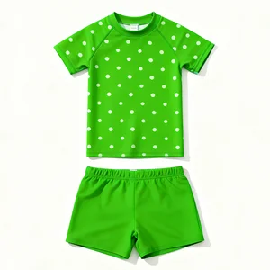 Oeko Tex Custom Infant Baby Repreve Swimwear UPF 50 Sustainable Bathing Suit Quick Dry Green Two Piece Breathable Soft