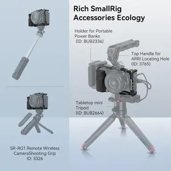 SMALLRIG ZV-E10 Cage with Silicone Handle and Built-in Threaded Holes, Cold Shoe and Quick Release Plate for Sony ZV-E10-3538B product image