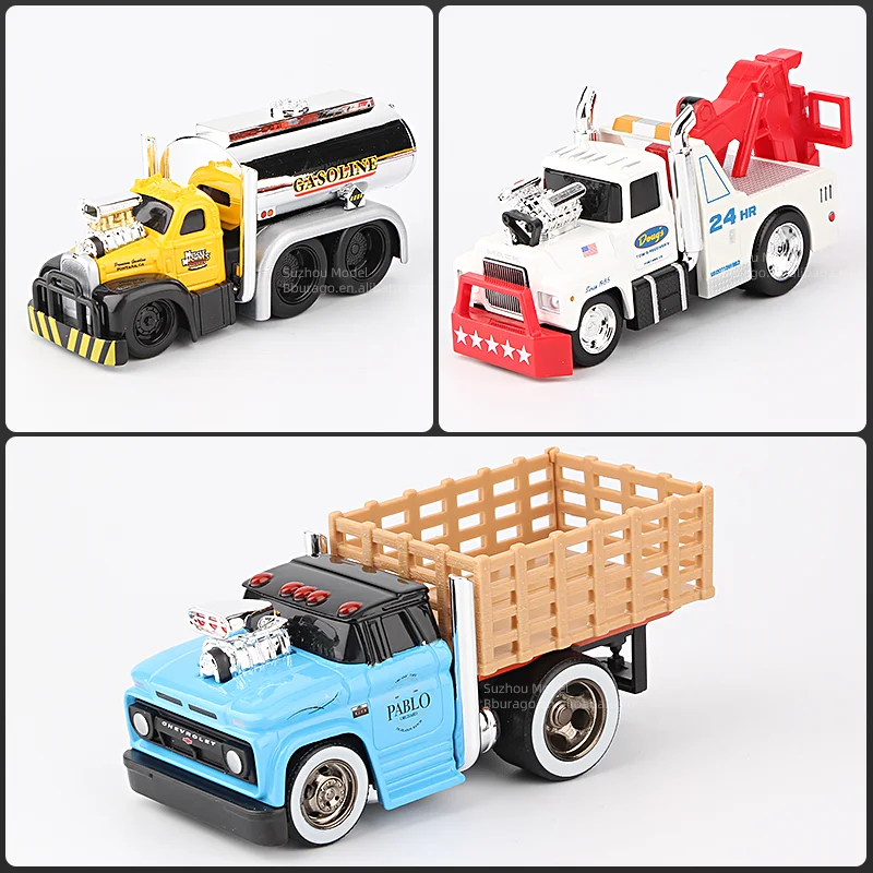 Maisto 1:64 Muscle Machines Work Rigs 1980 Mack Tow Truck 1953 B-61 Tanker C60 Grain Truck Pickup Dicast Model Cars Toys