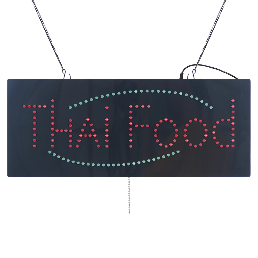 11x27 Inch LED Sign for Thai Food Store - Bright & Animated