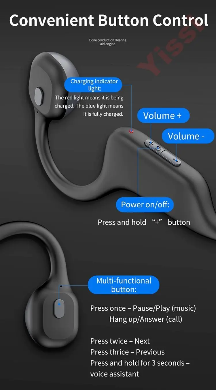 Pogo New Arrival DG08M IPX8 Bone Conduction Headset 8GB 32GB Memory Mp3 Waterproof Open Ear Wireless Headsets