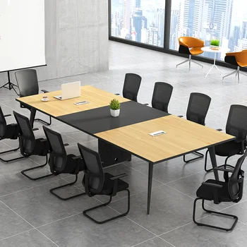 High Quality Fashionable 7 Person Office Meeting Room Table Simple Conference Table