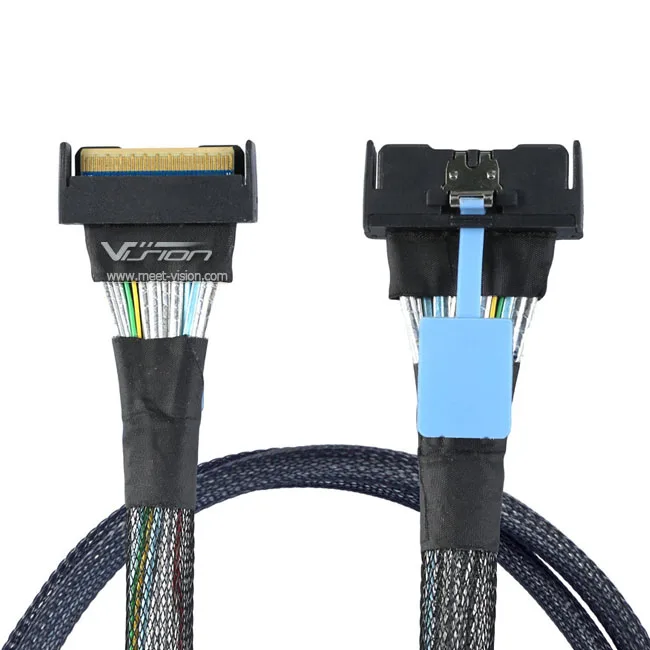 MCIO SlimSAS SFF-8654 8i 74Pos Cable – 50cm, 24Gbps Performance