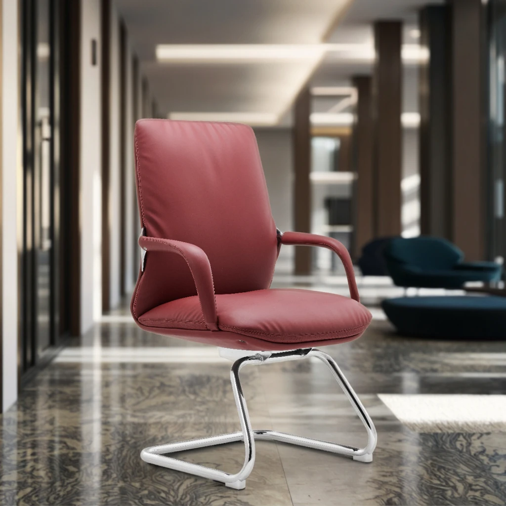 Modern Arc Frame Guest Chair Steel Core Construction Compact Meeting Room Solution 3