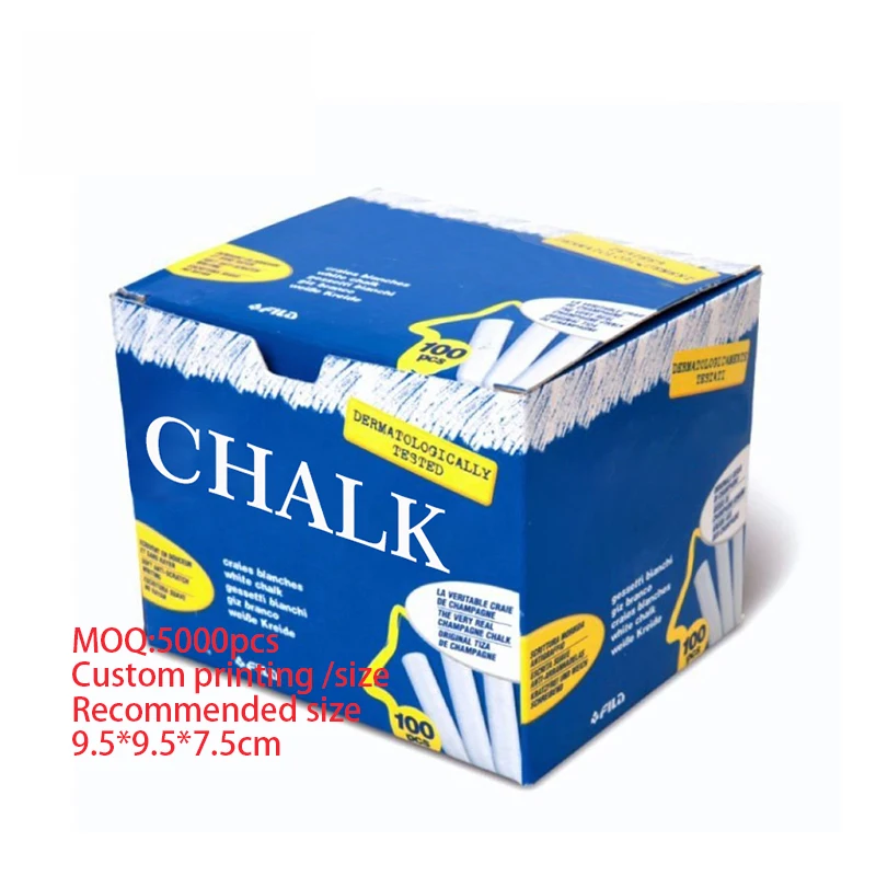 Custom Printing Empty Card Paper School Chalk Carton Packing Packaging Box