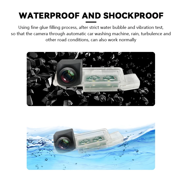 Wemaer Car Rear View Backup Camera IP68 Waterproof Reverse Parking Camera for VW Golf/Cc/Scirocco/Lamando/Porsche Cayenne/Macan details