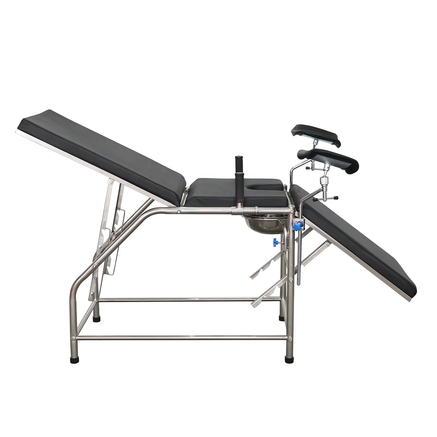 Gyno Exam Table 304 Stainless Steel Manual Medical Portable Exam Table