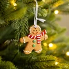 Bonhomme en pain d'épices écharpe bouton vert