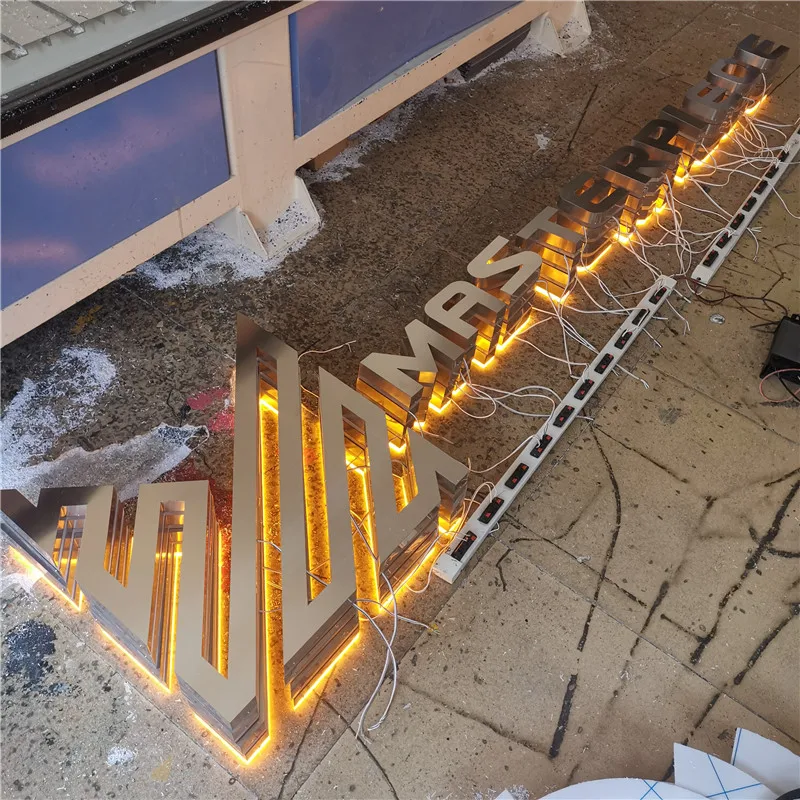 Led Backed Block Letters Glossy Face Backlit Letter Sign Custom Led Letter Sign 3D Lighted up ...