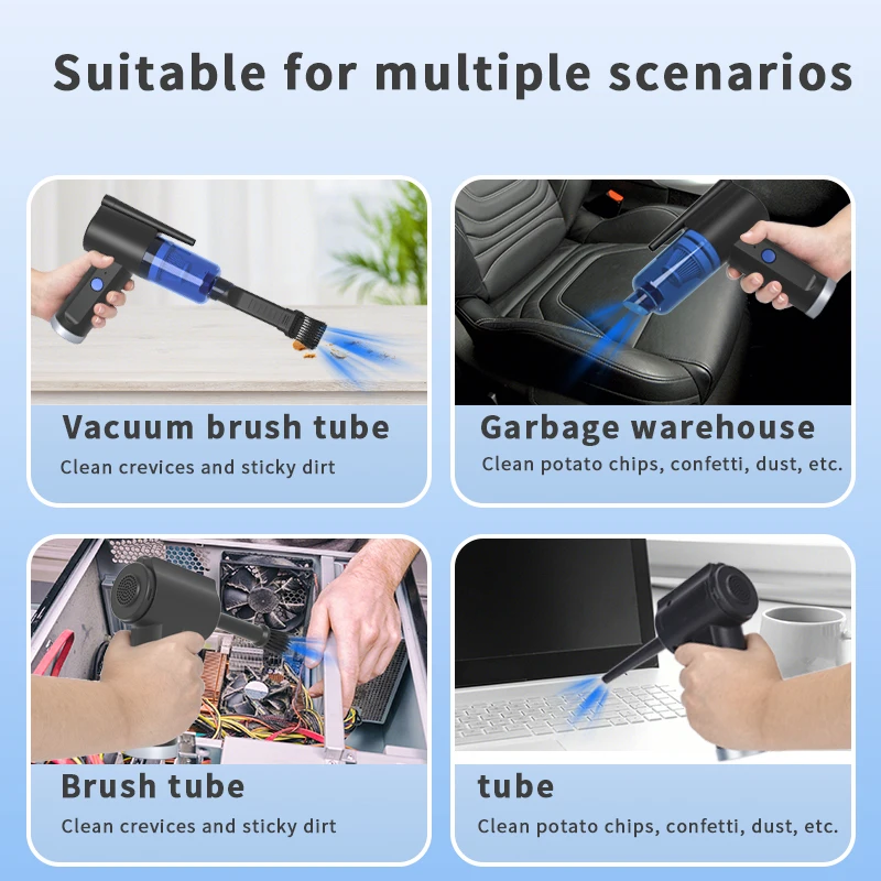 Ручной воздушный компрессор высокой мощности 9 кПа 2 в 1 4 портативный автомобильный пылесос автоматический вакуумный с пылесборником 7 В