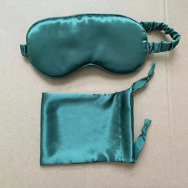 Customize Double Layer Elastic Strap Soft Eye Cover Satin Sleeping Eyemask Travel Silk Sleeping