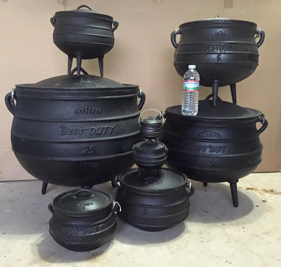 TOP QUALITY Different Sizes 3 Legs Cast Iron Camping Dutch Oven POTJIE POT Big Cauldron Stocked for SALE
