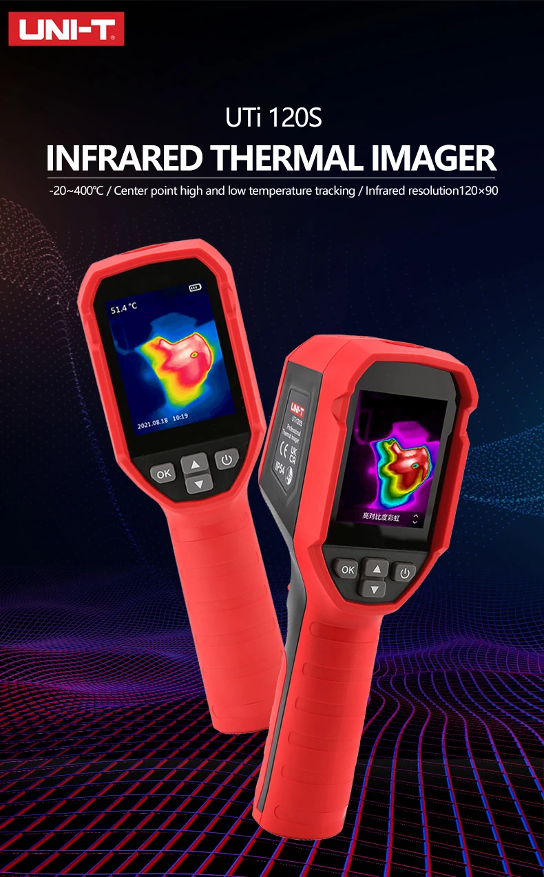 UNI-T UTI120S Thermal Imaging Camera 120x90 Pixel Construction Thermal Imager for Repair Floor Heating Tube Testing Phone Repair