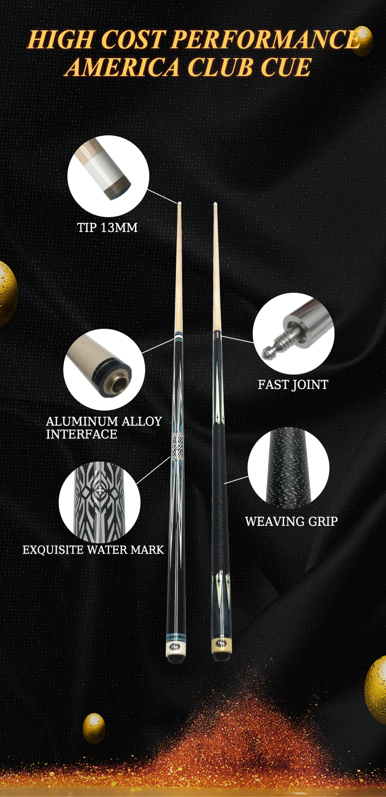 Factory Customized Americanstyle Billiard Pool Cue Stick 57'' Colorful