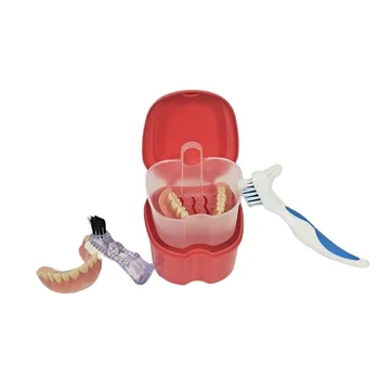 Manufacturer Logo OEM Dental Rising Basket  Cleaning Bath Box Matched Brushes  Plastic Denture box