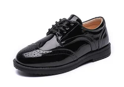 Обувь для школьников и выступлений SANMAO, Детская Классическая обувь для мальчиков, черная обувь для униформы из искусственной кожи