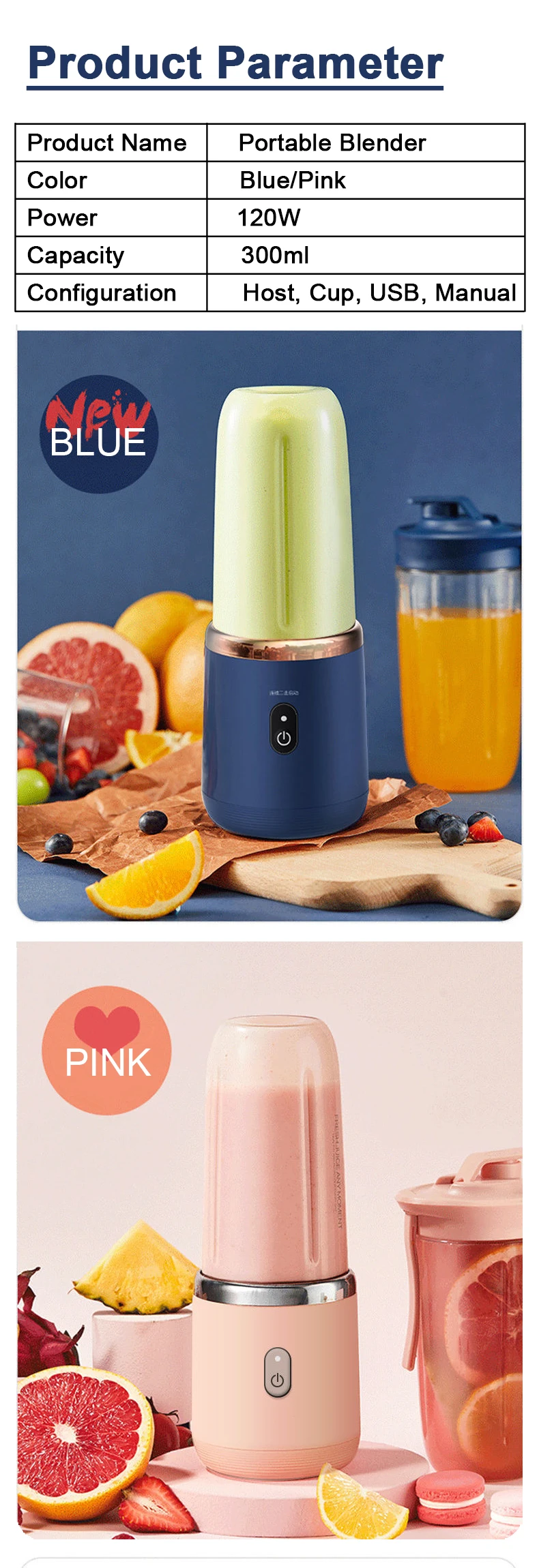 New Portable Fresh Juicer Blenders Electric Fruit Juicer Usb Charging