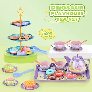 Children's Classical Mini Pot Play House Tin Tea Set Toy Good for Kids