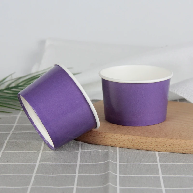 Yogurt & Ice Cream Paper Cup Custom Printed Biodegradable Paper Cup Ice Cream Bowl With Lid