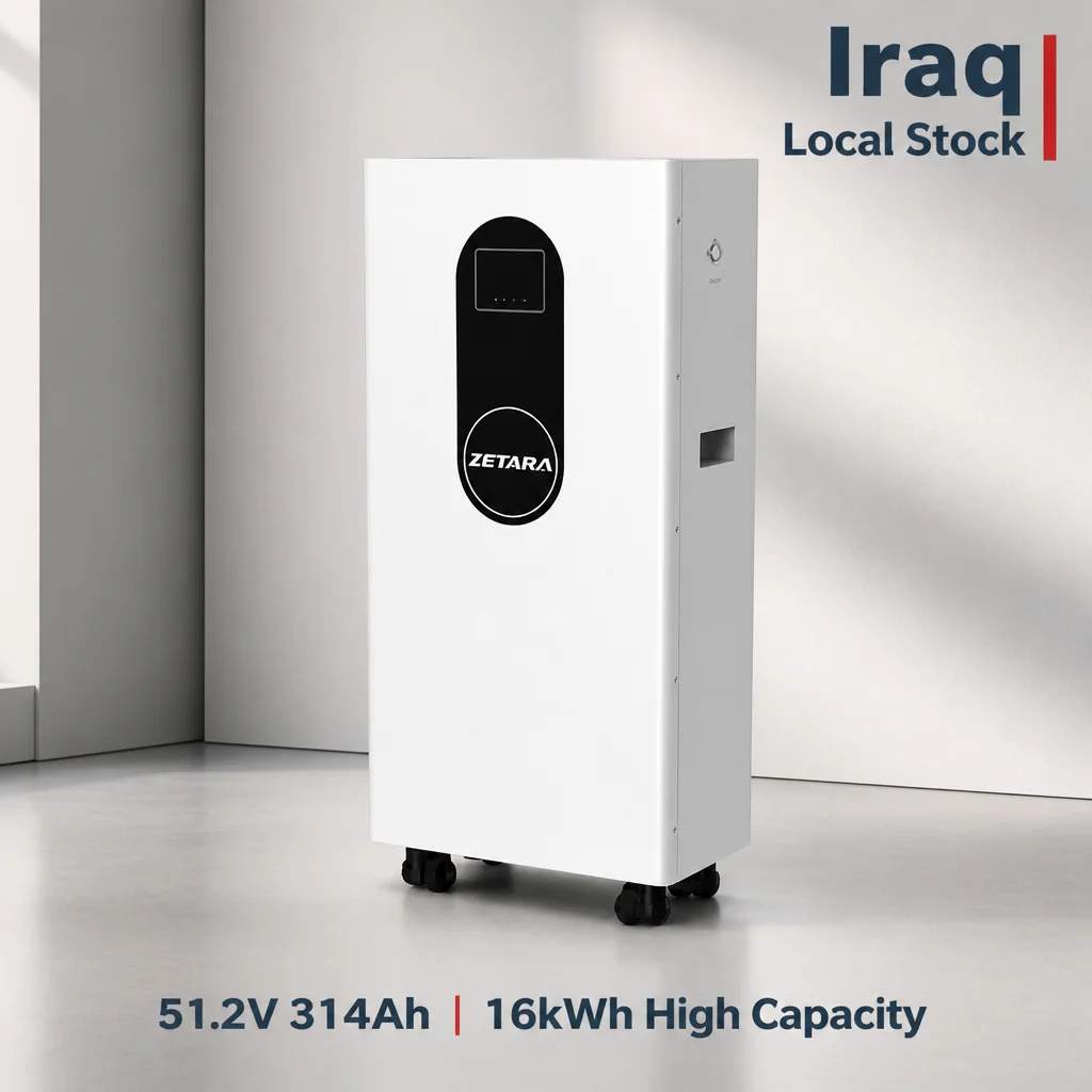 Compact Wall Mounted 16kWh Lithium Battery 51.2V 314Ah LiFePO4 Energy Storage System for Residential PV Power Station