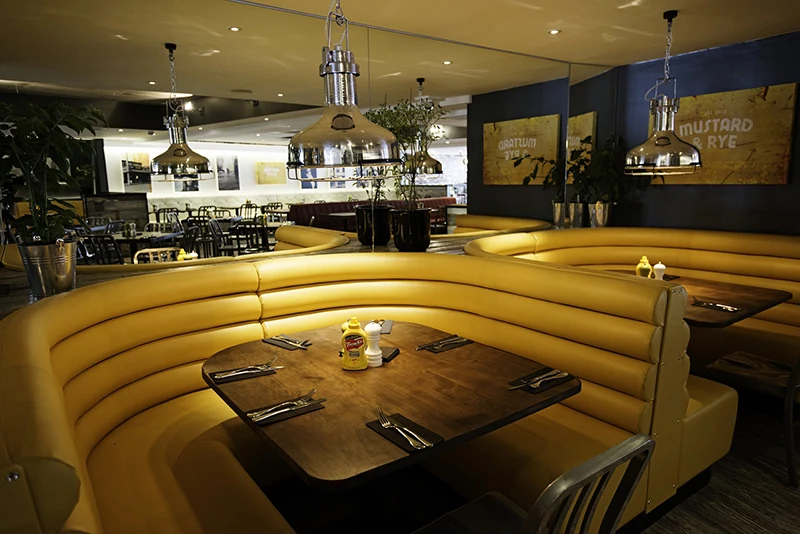 Curved Restaurant Booths Designs Wood Pu Leather U Shape Round Booth ...