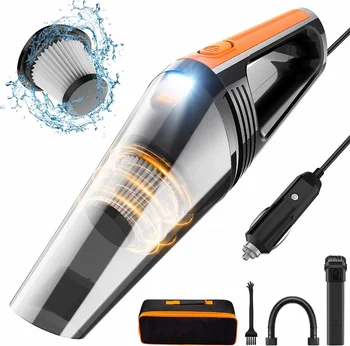 Portable Car Vacuum Cleaner High Power Corded Handheld Car Vacuum with LED Light Deep Detailing Cleaning Kit of Car Interior