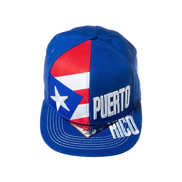 Puerto Rico Baseball Snapback Cap Flag Red, Blue 