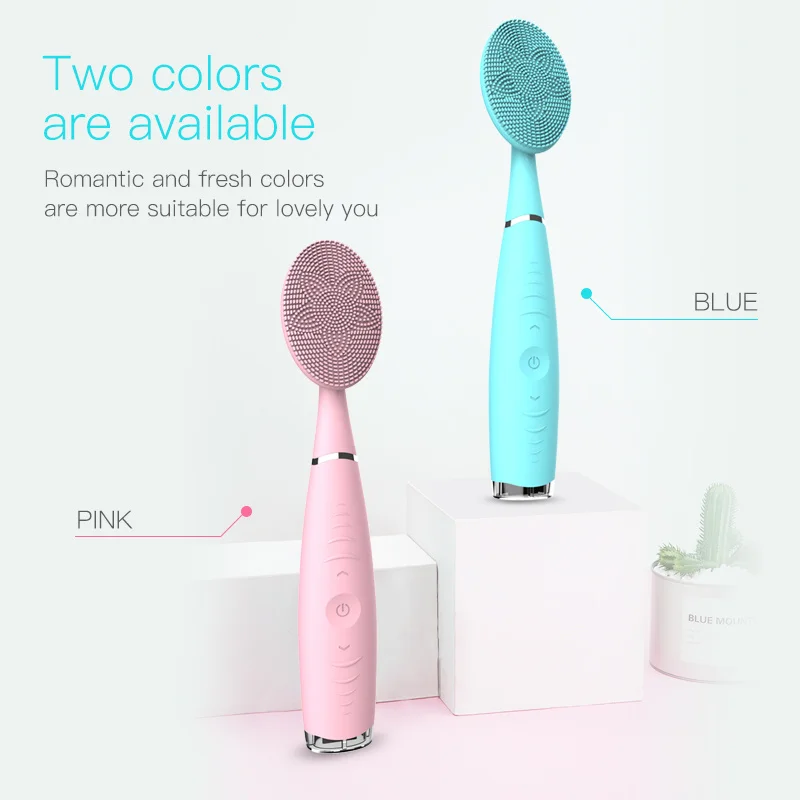 PSB adjustable speed electric vibrating exfoliator facial silicone sonic face cleansing brush scrubber