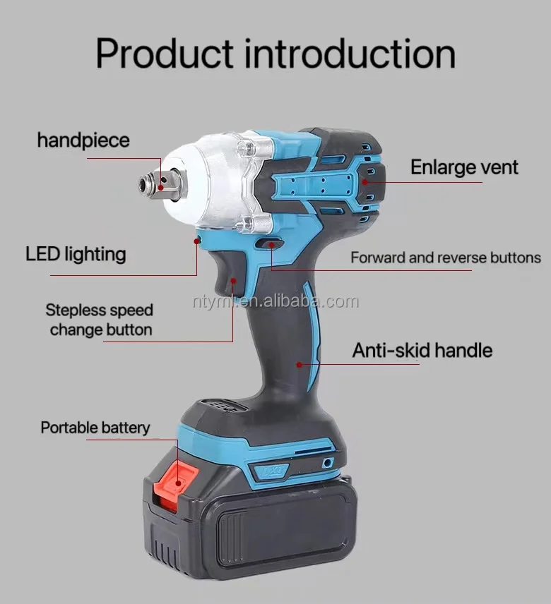 1/2inch brushless impact wrench automotive tools battery cordless electric impact wrench for service tires